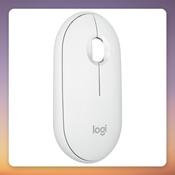 Logitech Pebble Mouse 2 M350s Wireless Bluetooth Mouse, White, 4000 DPI