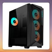 Gigabyte C301 Glass V2 E-ATX Mid Tower Case, Black, Tempered Glass, 4x ARGB Fans image