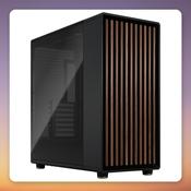 Fractal Design North XL Charcoal Black TG Dark E-ATX Mid Tower Case, Walnut Wood Front