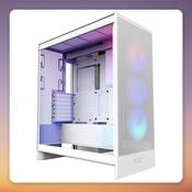 NZXT H7 Flow RGB (2024) Mid-Tower Case, White, Tempered Glass, E-ATX