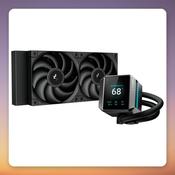 Deepcool MYSTIQUE 240 240 mm AIO Liquid Cooler with 2.8" LCD Screen, Black image