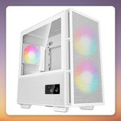 Deepcool CH360 DIGITAL White Micro-ATX Mini-Tower Case, Tempered Glass