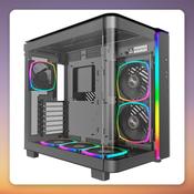 Montech KING 95 PRO ATX Mid-Tower Case, Black, Dual Tempered Glass, 6x ARGB Fans