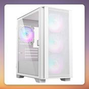 Montech AIR 100 ARGB Micro-ATX Mini Tower Case, White, Tempered Glass