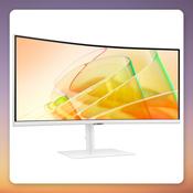 Samsung ViewFinity S65TC 34" UWQHD 100Hz Curved Monitor, Thunderbolt 4, White