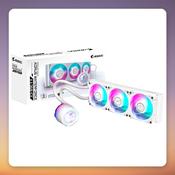 GigaByte AORUS WATERFORCE X II 360 ICE 360 mm AIO Liquid Cooler, White, LCD Display image