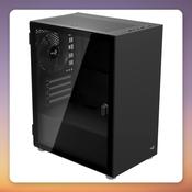 Aerocool CS-111 Mini Tower Case, Black, Tempered Glass, µATX