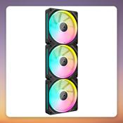 Corsair iCUE LINK LX120 RGB 120 mm PWM Case Fan, Black, 3-Pack with iCUE LINK Hub