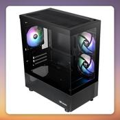 Thermaltake View 170 TG ARGB Black Micro-ATX Case, Dual Tempered Glass, 3x 120 mm ARGB Fans