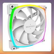 Montech AX120 PWM 120 mm ARGB Case Fan, White, 800-1600 RPM