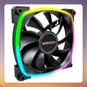 Montech AX140 PWM 140 mm Case Fan, Black, ARGB, 600-1,600 RPM