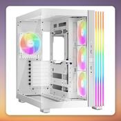 be quiet! Light Base 600 LX ATX Mid-Tower Case, White, Dual Tempered Glass, 4x ARGB Fans