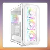 Sharkoon AK5G RGB ATX Mid-Tower Case, White, Tempered Glass, 4x ARGB Fans