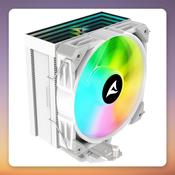 Sharkoon A40 RGB 120 mm Single Tower CPU Cooler, White, 4 Heatpipes, 220W TDP image