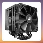 Sharkoon A60 Dual Tower CPU Cooler, 2x 120 mm PWM Fans, 260W TDP, Black