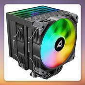 Sharkoon A60 RGB Dual Tower CPU Cooler, 2x 120 mm PWM Fans, 260W TDP, Black image