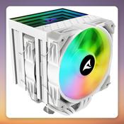 Sharkoon A60 RGB 120 mm Dual Tower CPU Cooler, White, 6 Heatpipes, 260W TDP image