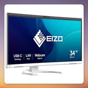 Eizo FlexScan EV3450XC-WT 34.1" UWQHD Curved IPS Monitor with Webcam, USB-C 94W, White image