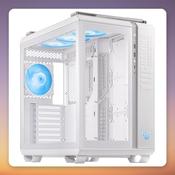 Asus TUF Gaming GT502 PLUS Dual-Chamber Midi Tower Case, White, Tempered Glass