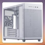 Asus PRIME AP201 Mini Tower Case, White, Tempered Glass, Micro-ATX