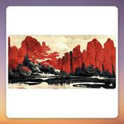 Sharkoon SKILLER SGP40 D11 XXXL Gaming Mouse Pad 1000 x 500 mm, Red/Multicolour image