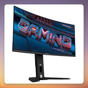 GigaByte MO34WQC2 34-Inch WQHD QD-OLED Curved Gaming Monitor, 240 Hz image