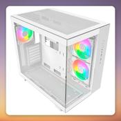 Montech KING 65 PRO ATX Mid-Tower Case, White, Dual Tempered Glass, 3 ARGB Fans image