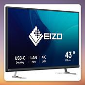 Eizo FlexScan EV4340X 42.5" 4K UHD IPS Monitor, USB-C 94W, KVM Switch, Black