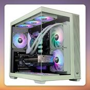 Thermaltake View 380 TG ARGB Matcha Green Mid-Tower ATX Case, Dual Tempered Glass