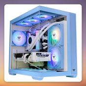 Thermaltake View 380 TG ARGB Hydrangea Blue ATX Mid-Tower Case, Dual Tempered Glass