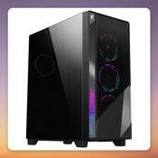 Gigabyte AORUS C500 Glass E-ATX Mid Tower Case, Tempered Glass, 4x ARGB Fans, Black
