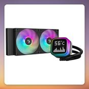 Deepcool LP240 240 mm AIO Liquid CPU Cooler, Black, ARGB, Digital Display
