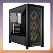 Corsair FRAME 4000D RS ARGB Mid-Tower Case, Black, Tempered Glass, 3x RS120 ARGB Fans