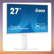 Iiyama ProLite XUB2797HSN-W2 27" Full HD IPS 100 Hz Monitor, USB-C Dock, White
