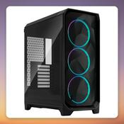 Fractal Design Meshify 3 RGB TG Light Tint Midi Tower Case, Black, E-ATX