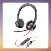 HP Poly Blackwire 8225 USB-C Stereo Headset with ANC, Teams Certified, Black