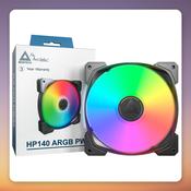 Montech HP140 ARGB PWM 140 mm Case Fan, Black, Single Pack