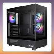 Thermaltake View 270 Plus TG ARGB Mid-Tower Case, E-ATX, Black, 2x Tempered Glass