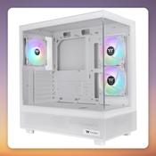 Thermaltake View 270 Plus TG ARGB Snow White Mid-Tower Case, E-ATX, 2x Tempered Glass