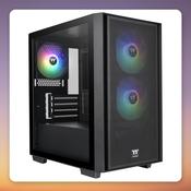 Thermaltake Versa H16 TG ARGB Micro-ATX Mini-Tower Case, Black, Tempered Glass