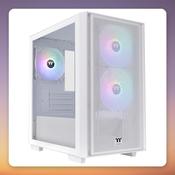 Thermaltake Versa H16 TG ARGB Snow White Micro-ATX Case, Tempered Glass