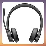 Poly Voyager 4320 USB-C Stereo Headset with BT700 Dongle and Charging Stand - Black, Wireless, 24h Talk Time, 47h Music, Microsoft Teams Certified, Over-ear, Microphone Boom