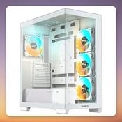 GigaByte C500 Panoramic Stealth Ice White Mid Tower ATX Case, Dual Tempered Glass