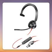HP Poly Blackwire 3315 Mono USB-C Headset with 3.5 mm Plug, Black image