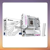 GIGABYTE B860M AORUS ELITE WIFI6E ICE LGA 1851 Micro-ATX Motherboard, White/Silver