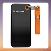 Verbatim Pocket SSD 1 TB External SSD, USB-C 3.2 Gen 2, Black/Orange image