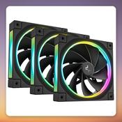 Deepcool FL12R 120 mm PWM ARGB Reverse Blade Case Fan, Black, 3-Pack image