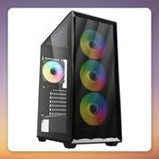 Sharkoon VK4 ARGB ATX Mid-Tower Case, Black, Tempered Glass, 4x 120 mm ARGB Fans