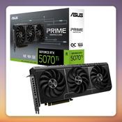 Asus Prime GeForce RTX 5070 Ti OC 16 GB GDDR7 Graphics Card, 3x Fan, 2.5-Slot