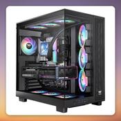 Thermaltake View 380 XL TG ARGB Mid-Tower Case, Black, Dual Tempered Glass, 4x 120 mm Fans